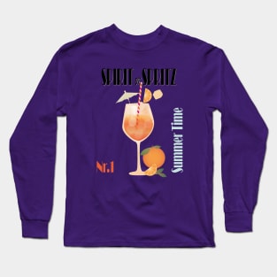 Retro Aperol Spritz, Summer Drinks, Cocktails Long Sleeve T-Shirt